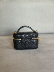 Saint Laurent Black Micro Vanity Bag with Chain Strap