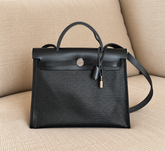 Hermès Herbag Zip 31 Black with Palladium Hardware