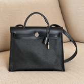 Hermès Herbag Zip 31 Black with Palladium Hardware
