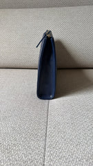 Chanel Navy Blue O Case Quilted Clutch