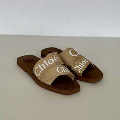 Beige Woody Slides
