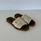 Off White Lace Woody Sandals