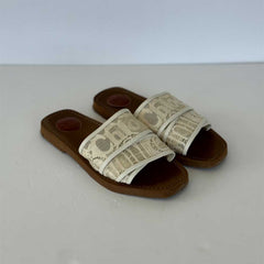Off White Lace Woody Sandals