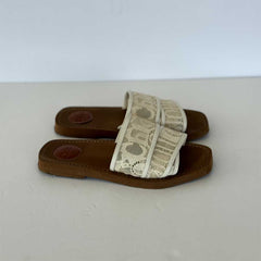 Off White Lace Woody Sandals