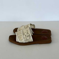 Off White Lace Woody Sandals