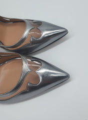 Silver Cut Out PVC Pumps