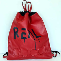 Red Ghost Drawstring Backpack