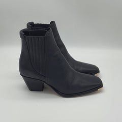 Black Leather Cow Boy Boots