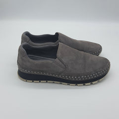 Grey Suede Slip Ons