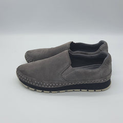 Grey Suede Slip Ons
