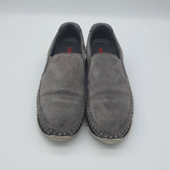 Grey Suede Slip Ons