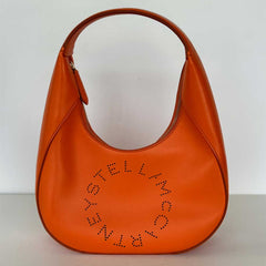 Orange Perforated Hobo Bag