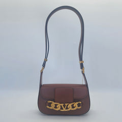 Brown V Chain Logo Shoulder Bag