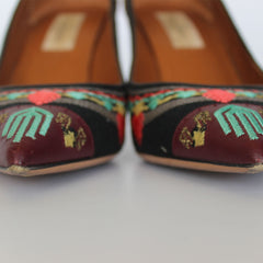Embroidered Multi Color Pumps