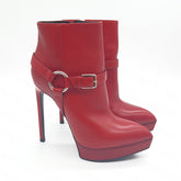Red Leather Booties
