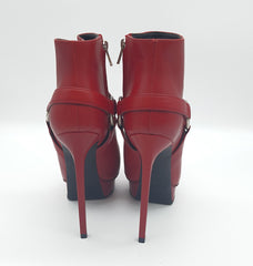 Red Leather Booties