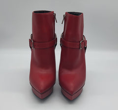 Red Leather Booties
