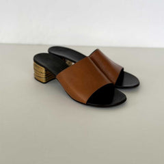 Brown Leather Mules