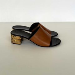 Brown Leather Mules