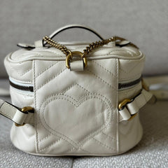 Gucci White GG Marmont Mini Vanity Style Backpack