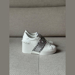 Valentino White & Silver Open Disco Wedge Sneakers - Size 40