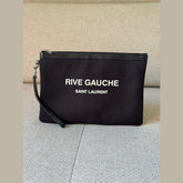 Saint Laurent Black Fabric Rive Gauche Clutch