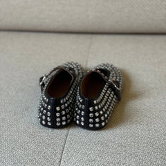 Alaïa Black Studded Leather Ballerina Flats – Size 38