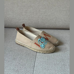 Loewe Paula's Ibiza Beige Canvas Espadrilles - Size 38