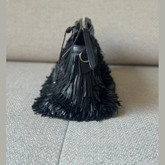 Fendi Black Fringe By The Way Top Handle Bag