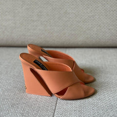 Dolce & Gabbana Peach Tapered Heel Sandals - Size 37