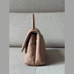 Chanel Coco Handle Nude Caviar Leather Top Handle with Strap