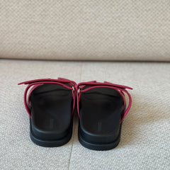 Hermès Chypre Sandals Rose Magenta Epsom Leather - Size 38.5