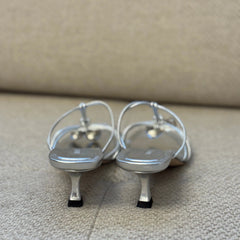 Jimmy Choo Silver Jemma Mules - Size 37.5