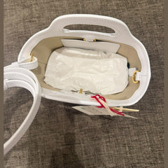 Marni White Raffia Tropicalia Micro Bag with Strap
