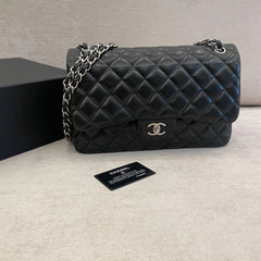 Chanel Lambskin Quilted Leather Double Flap Jumbo Shoulder Bag