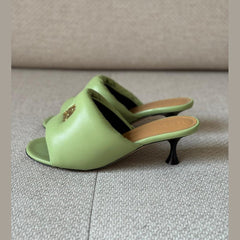 Loewe Anagram Green Padded Mules - Size 39