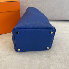 Hermès Picotin 18 Bleu Royal GHW with Box and Receipt