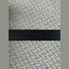 Saint Laurent Black Cassandre Thim Belt - Size 85
