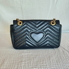 Gucci Small Black GG Marmont Shoulder Bag