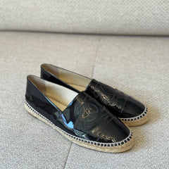 Chanel Black Patent CC Espadrilles - Size 41