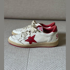 Golden Goose BallStar Sneakers with Red Star - Size 38