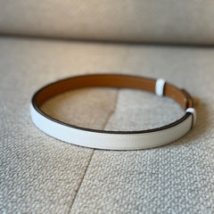 Hermès Adjustable White Leather Kelly Belt with GHW