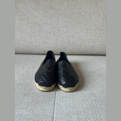 Chanel Black Quilted CC Espadrilles - Size 38