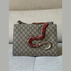 Gucci Embroidered GG Supreme Dionysus Shoulder Bag