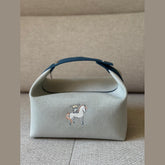 Hermès Bride-a-Brac Cabriole GM Case in Gris Perle with Pegasus Motif
