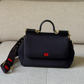 Dolce & Gabbana Black Neoprene Miss Sicily with Strap