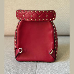 Valentino Garavani Red Rockstud Spike Mini Backpack / Crossbody Bag