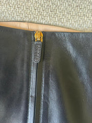 Gucci Black Leather Knee High Aneta Boots with Pearl Buttons - Size 40