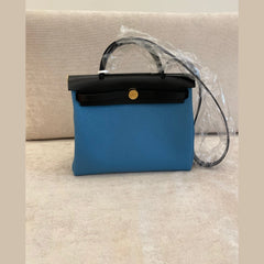 Hermès Bleu Jean Herbag Zip 31 GHW