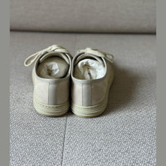 Gucci Off-White Leather and Canvas GG Low Top Sneakers - Size 38